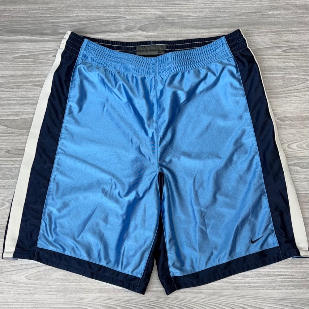 Nike Reversible Dazzle Basketball Shorts Blue White Navy Mesh Athletic Mens L
